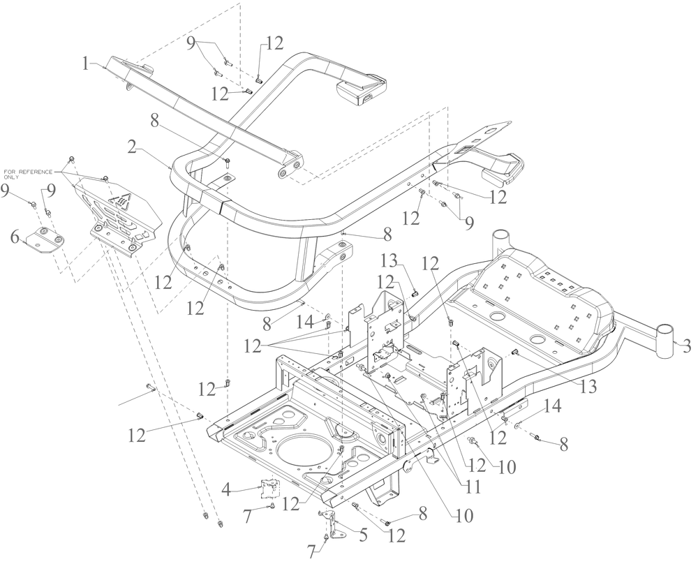 Frame Diagram and Parts List for ZT2-60KH (17ASEAC5A10)(2022) Cub Cadet Lawn Tractor